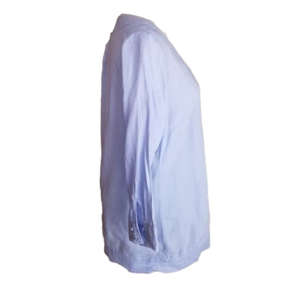 Malvin 100% Linen Blue Blouse SZ S EUC - Picture 2 of 5